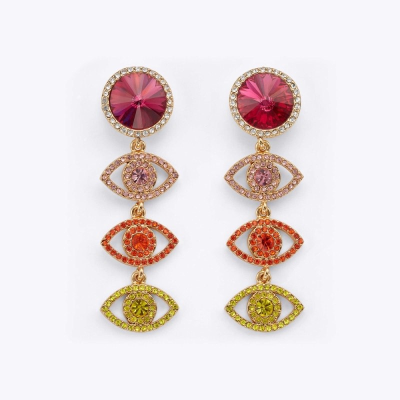 Kurt Geiger London Eye Drop Earrings Women\'s Jewelry Gold | Malaysia SX71-859