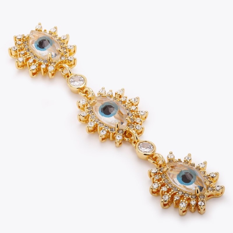 Kurt Geiger London Eye Linear Earrings Women's Jewelry Gold | Malaysia FC28-781