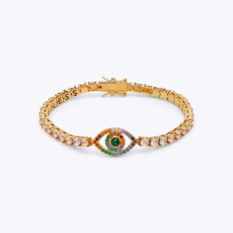 Kurt Geiger London Eye Tennis Bracelet Women\'s Jewelry Gold | Malaysia YZ34-494