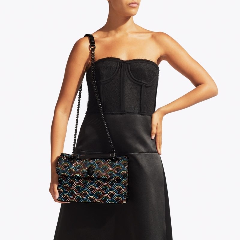 Kurt Geiger London Fabric Kensington Women's Crossbody Bags Black | Malaysia QE91-596
