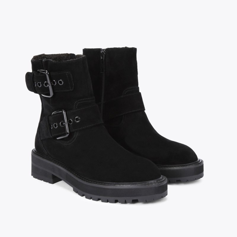 Kurt Geiger London Hackney Biker Women's Boots Black | Malaysia SF64-960