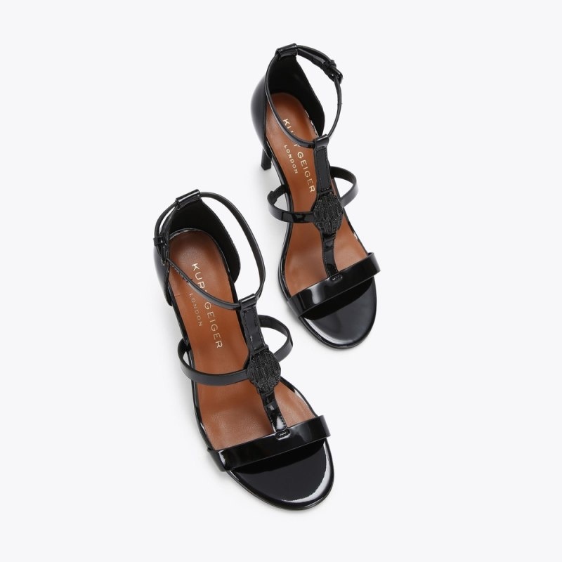 Kurt Geiger London Hampton Heel Women's Sandals Black | Malaysia TO17-656