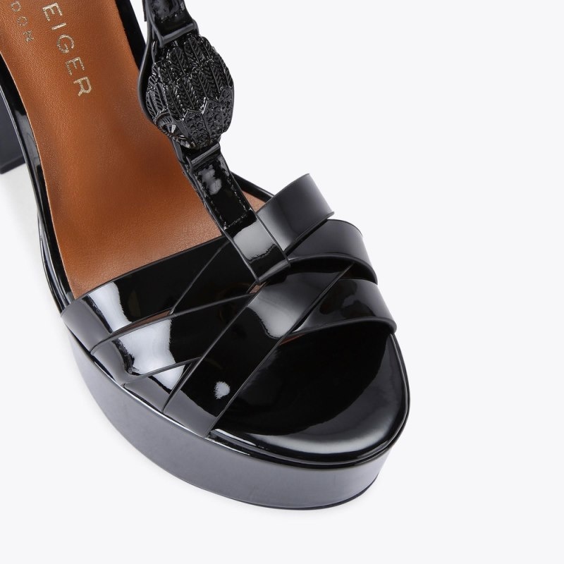 Kurt Geiger London Hampton Platform Heel Women's Sandals Black | Malaysia DR49-366