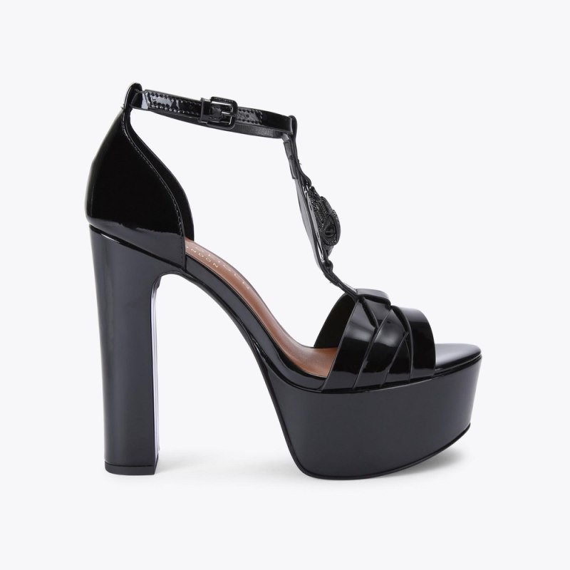 Kurt Geiger London Hampton Platform Heel Women\'s Sandals Black | Malaysia DR49-366