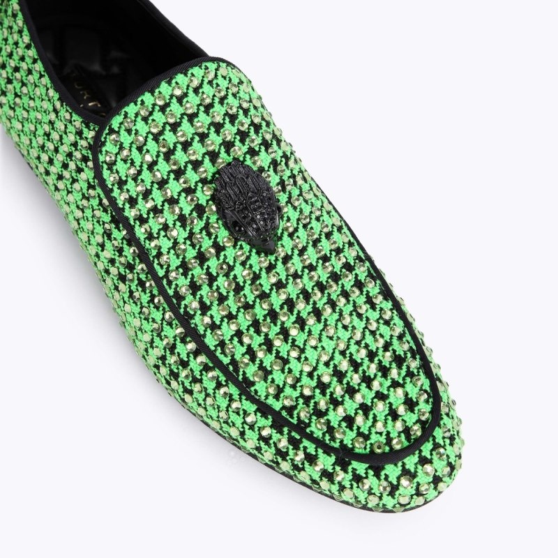 Kurt Geiger London Hugh Eagle Herringbone Men's Dress Shoes Green | Malaysia YC13-528