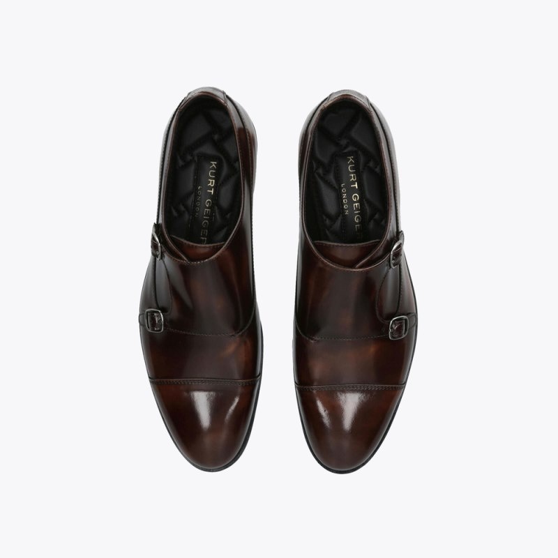 Kurt Geiger London Hunter Monk Men's Dress Shoes Brown | Malaysia PL55-588