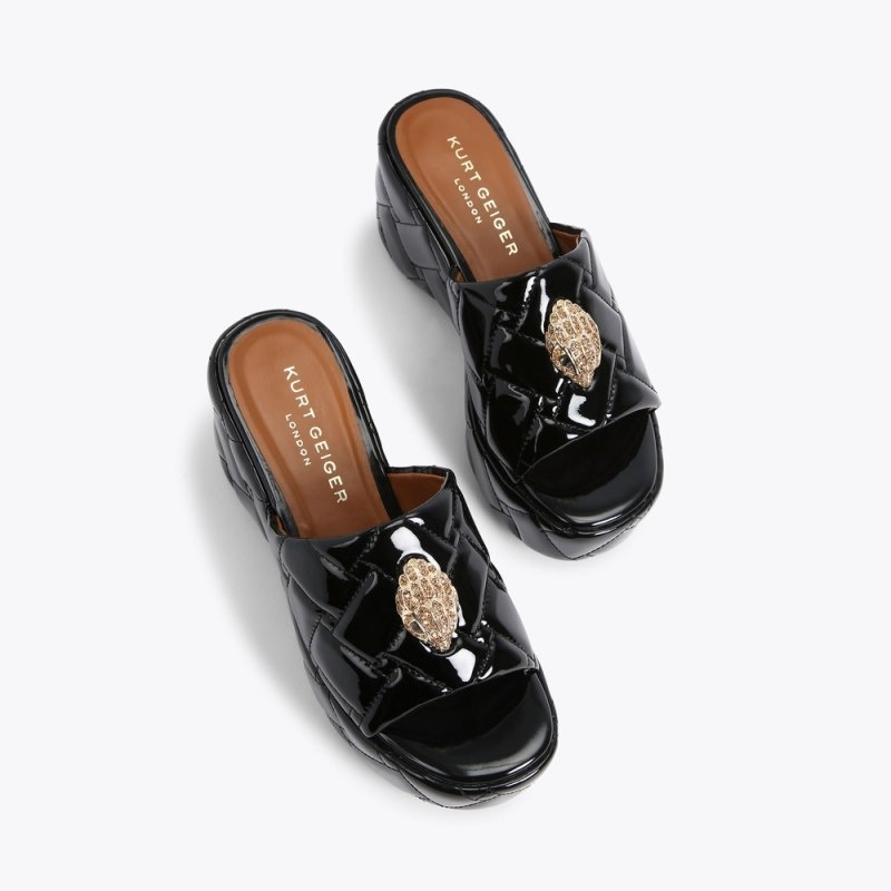 Kurt Geiger London Kensington Wedge Women's Mules Black | Malaysia IC54-042