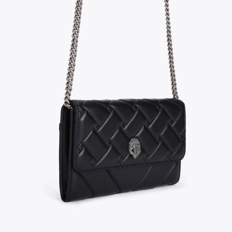 Kurt Geiger London Kensington Chain Wallet Women's Crossbody Bags Black | Malaysia RT96-408