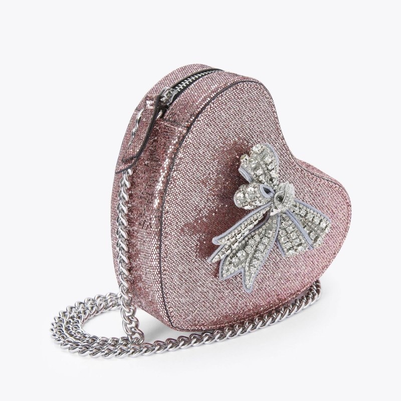 Kurt Geiger London Kensington Heart Bow Women's Mini Bags Pink | Malaysia WQ96-781