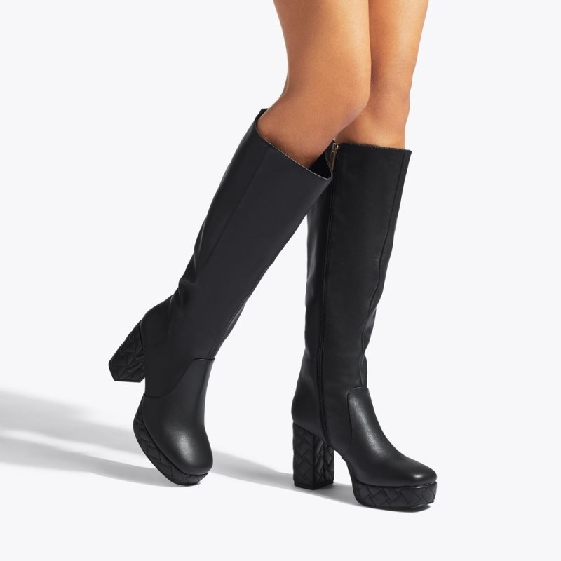 Kurt Geiger London Kensington Platform Women's Knee-High Boots Black | Malaysia YI45-480