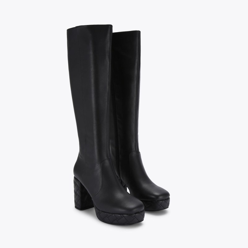 Kurt Geiger London Kensington Platform Women's Knee-High Boots Black | Malaysia YI45-480