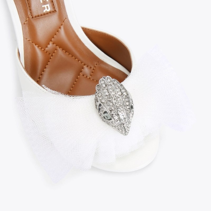Kurt Geiger London Kensington Bow Sandal Women's Heels Bone | Malaysia ZX99-177