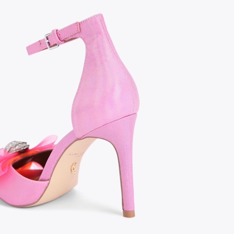 Kurt Geiger London Kensington Bow Sandal Women's Heels Pink | Malaysia OY40-845
