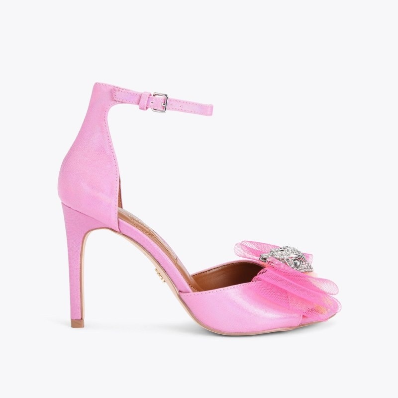 Kurt Geiger London Kensington Bow Sandal Women\'s Heels Pink | Malaysia OY40-845
