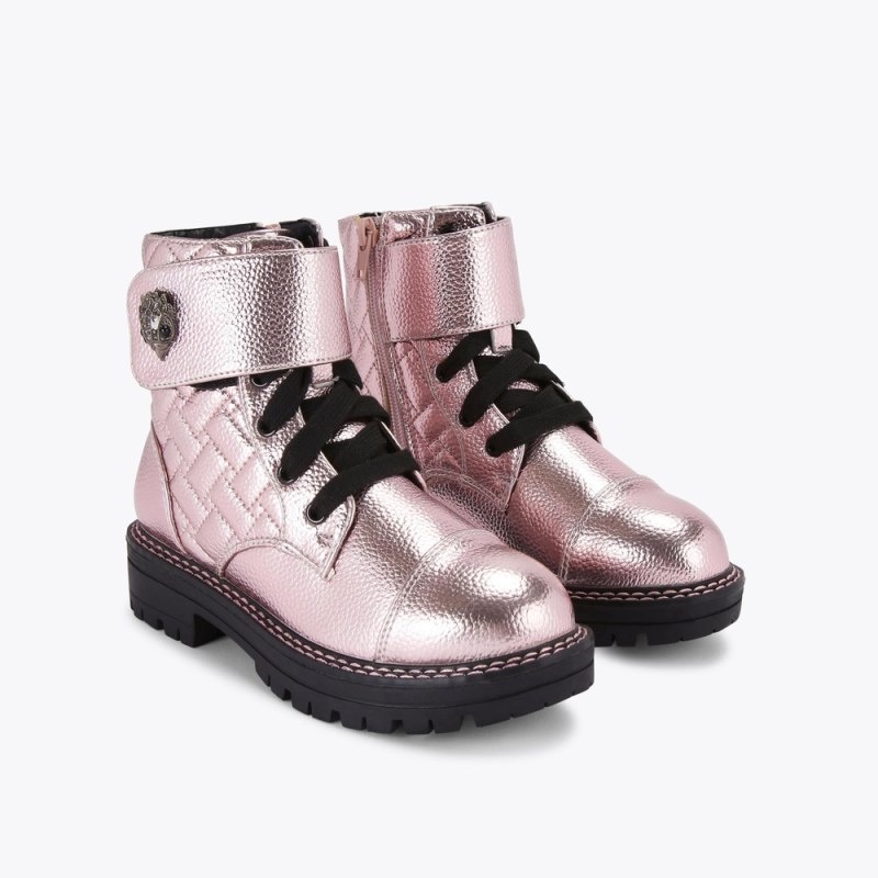 Kurt Geiger London Kensington Strap Boot Kids Shoes Pink | Malaysia NS48-204