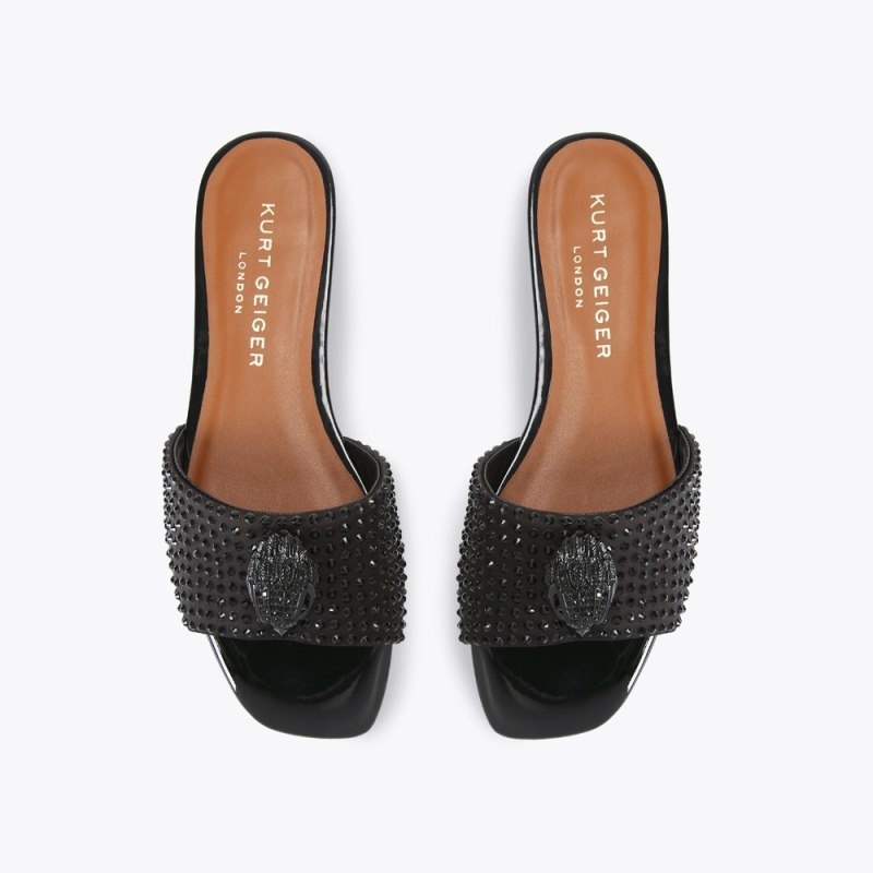 Kurt Geiger London Kensington Sandal Women's Flat Shoes Black | Malaysia LB75-625