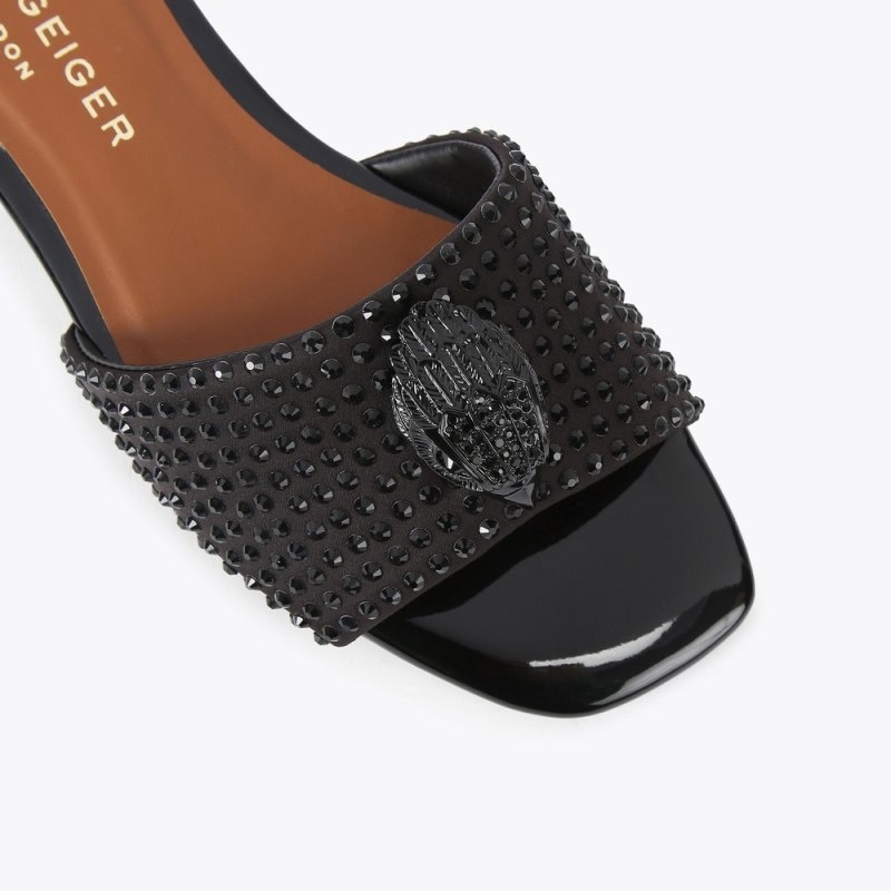 Kurt Geiger London Kensington Sandal Women's Flat Shoes Black | Malaysia LB75-625