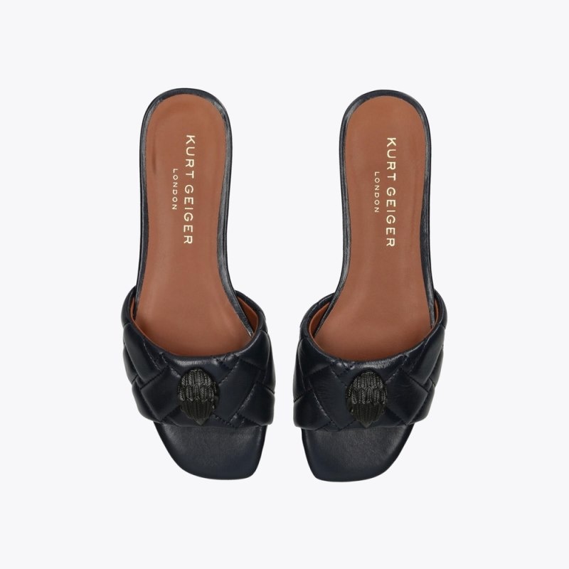 Kurt Geiger London Kensington Sandal Women's Flat Shoes Dark Blue | Malaysia QI95-650