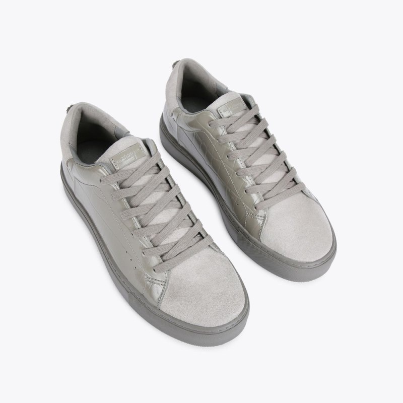 Kurt Geiger London Laney Croc Men's Trainers Grey | Malaysia QL87-269