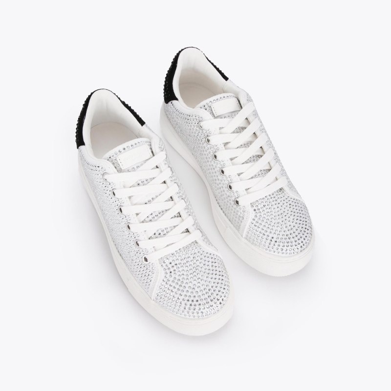 Kurt Geiger London Laney Crystal Women's Trainers White | Malaysia UJ93-532