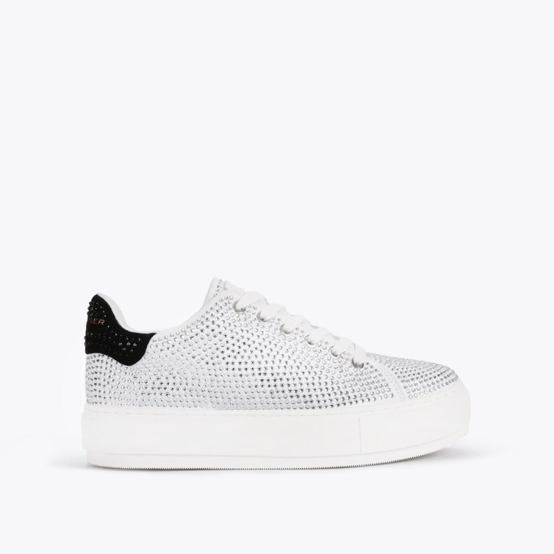 Kurt Geiger London Laney Crystal Women\'s Trainers White | Malaysia UJ93-532