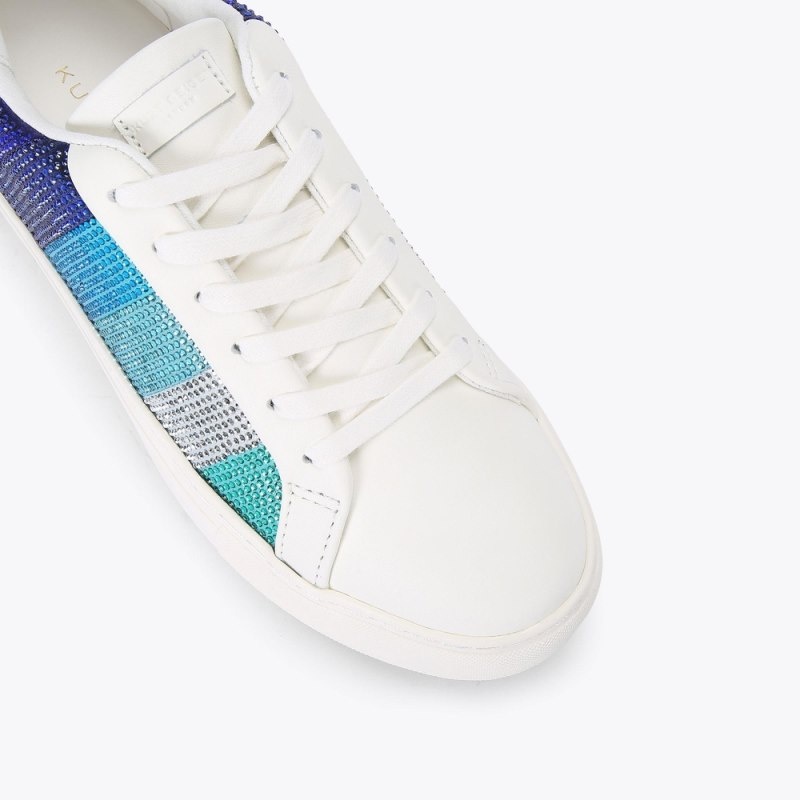 Kurt Geiger London Laney Stripe Crystal Women's Trainers Blue | Malaysia WI62-034