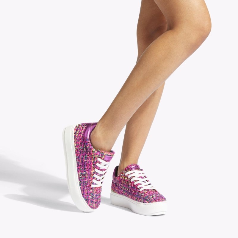 Kurt Geiger London Laney Tweed Women's Trainers Fushia | Malaysia IG59-952