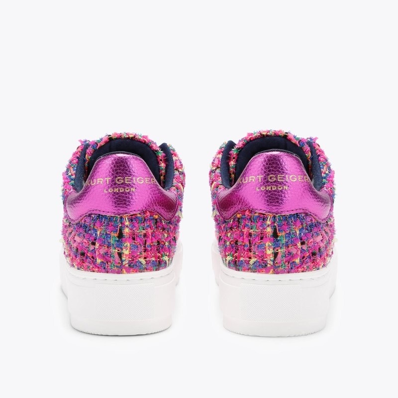 Kurt Geiger London Laney Tweed Women's Trainers Fushia | Malaysia IG59-952