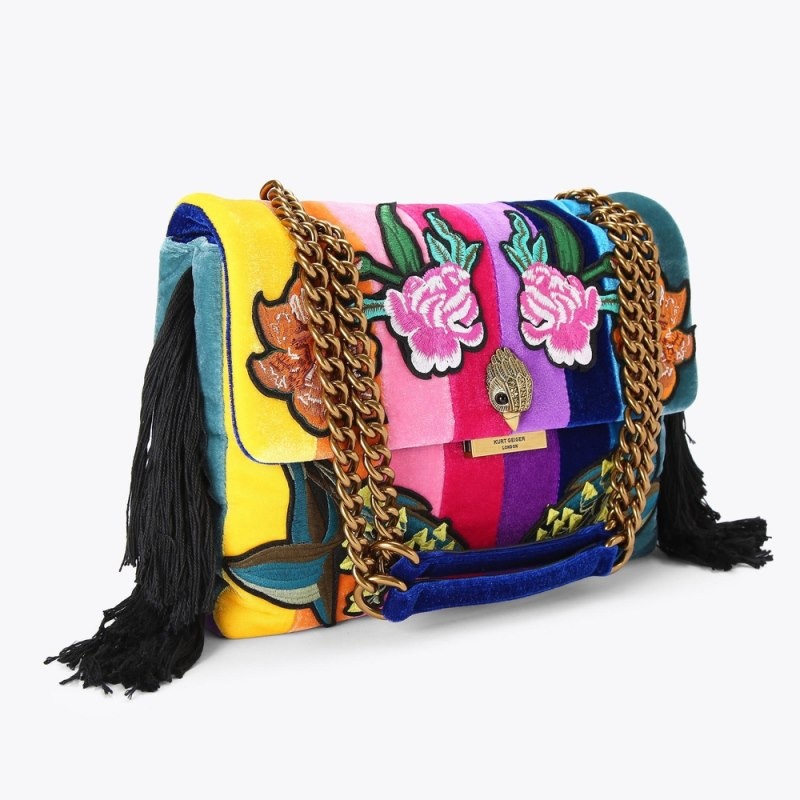 Kurt Geiger London Large Fringe Kensington Women's Crossbody Bags Multicolor | Malaysia YW53-736