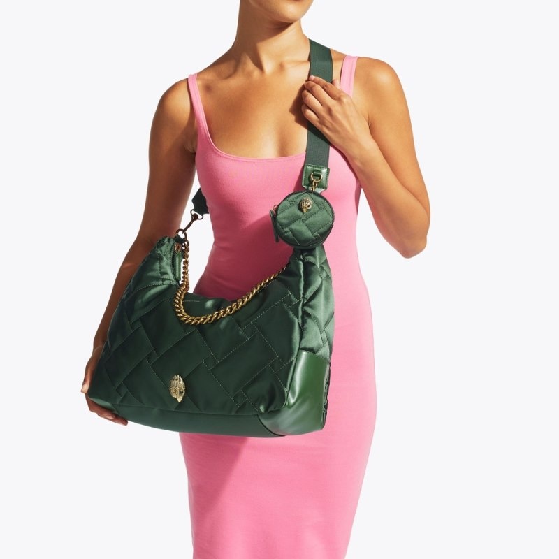 Kurt Geiger London Large Recycled Hobo Women's Shoulder Bags Dark Green | Malaysia ZO27-590
