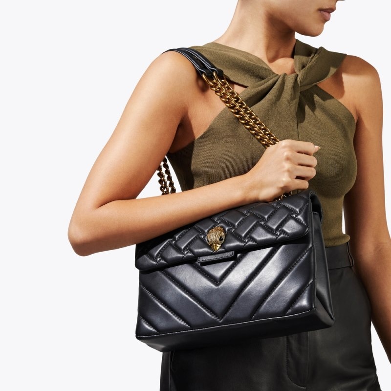 Kurt Geiger London Leather Kensington Women's Crossbody Bags Black | Malaysia OS91-984