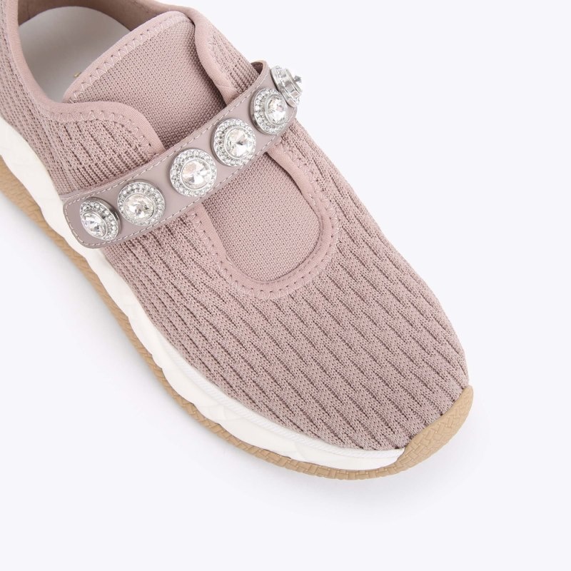 Kurt Geiger London London Knit Jewel Women's Trainers Blush | Malaysia QC39-766