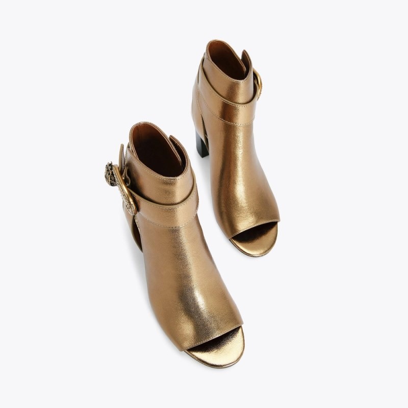 Kurt Geiger London Mayfair Peep Toe Women's Heeled Boots Bronze | Malaysia VL98-261