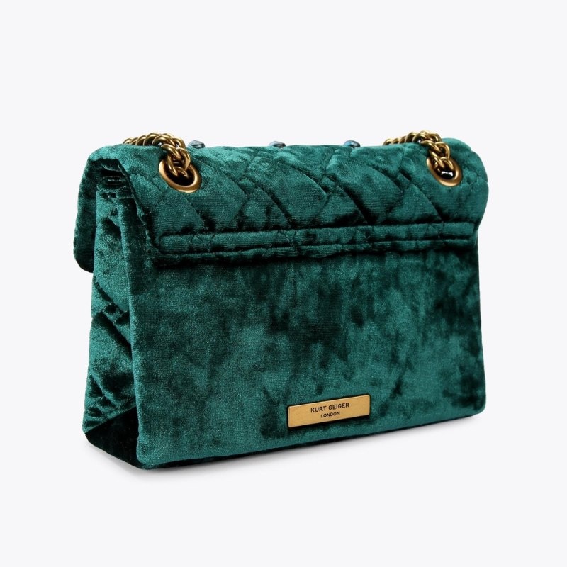 Kurt Geiger London Mini Crystal Kensington Women's Mini Bags Dark Green | Malaysia TI45-582