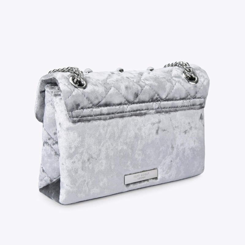 Kurt Geiger London Mini Crystal Kensington Women's Mini Bags Grey | Malaysia TQ14-347