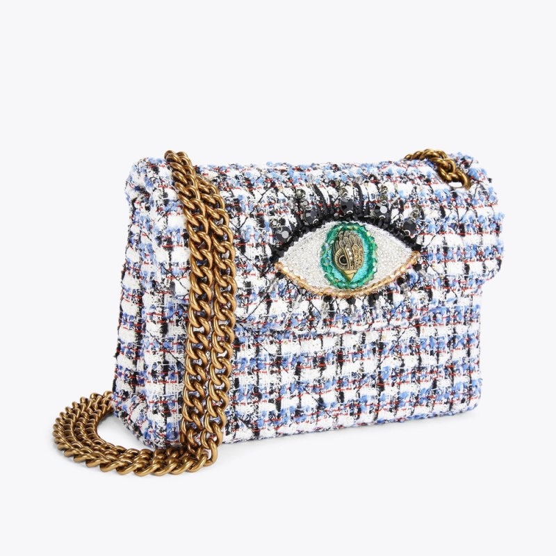 Kurt Geiger London Mini Eye Kensington Women's Crossbody Bags White Navy | Malaysia IC04-937