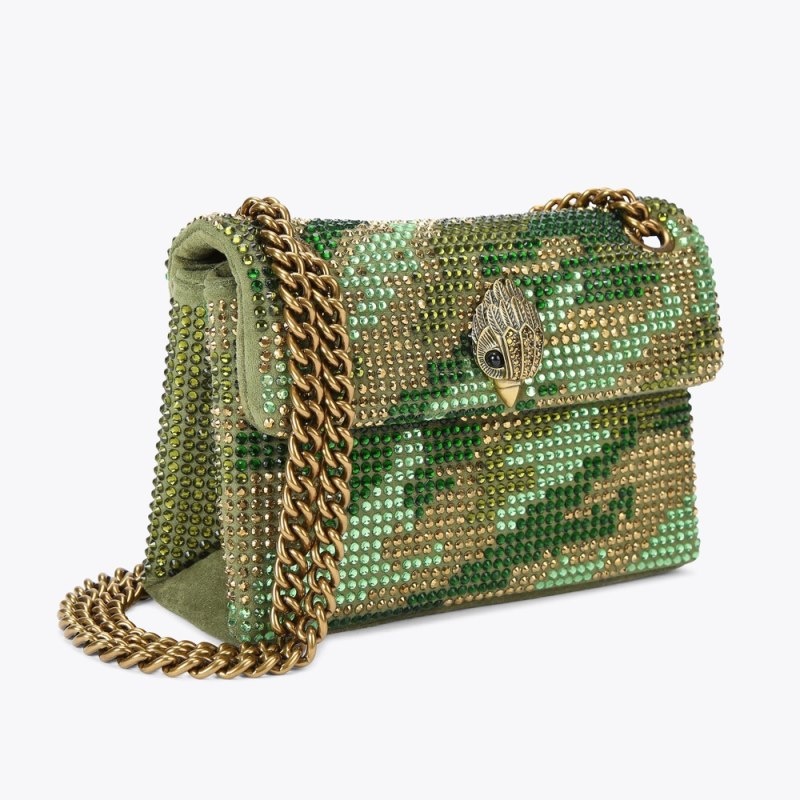 Kurt Geiger London Mini Fabric Kensington Women's Crossbody Bags Green | Malaysia FG03-145