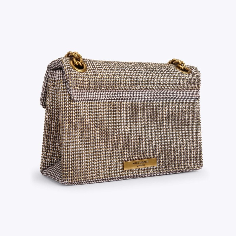 Kurt Geiger London Mini Fabric Kensington Women's Crossbody Bags Beige | Malaysia QZ47-195