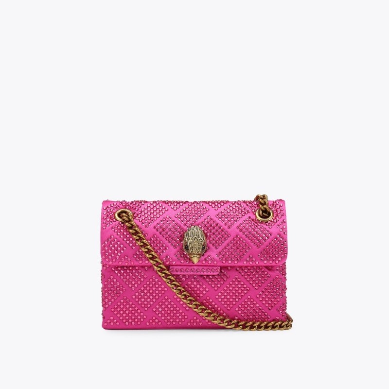 Kurt Geiger London Mini Fabric Kensington Women\'s Crossbody Bags Fushia | Malaysia TN27-917