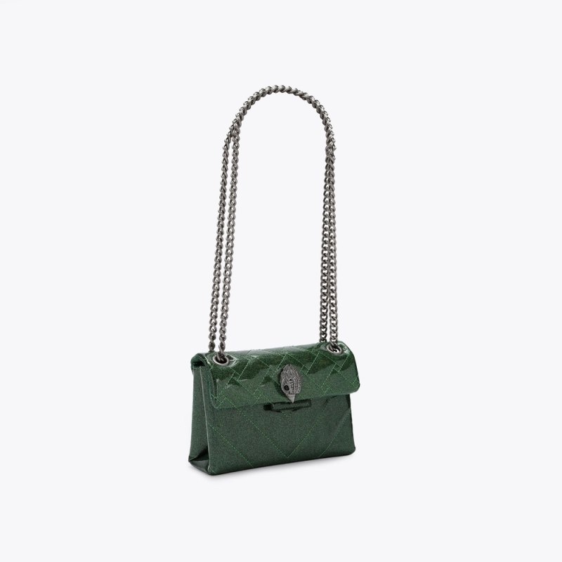 Kurt Geiger London Mini Glitter Kensington Women's Crossbody Bags Green | Malaysia GE93-245