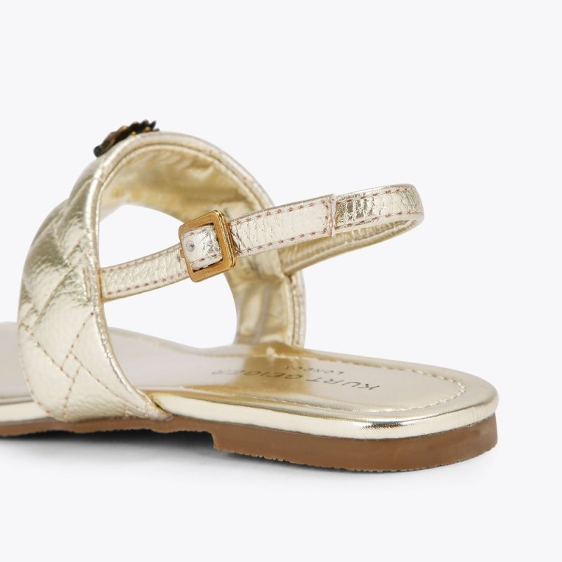 Kurt Geiger London Mini Kensington Sandal Kids Shoes Gold | Malaysia UU62-771