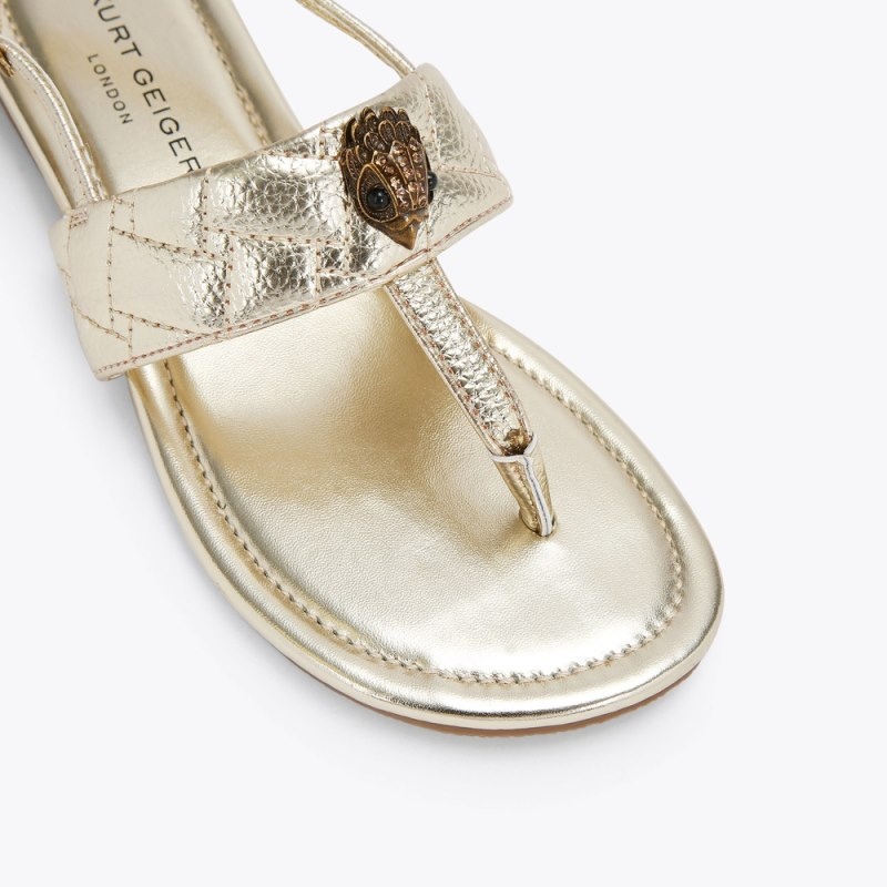Kurt Geiger London Mini Kensington Sandal Kids Shoes Gold | Malaysia UU62-771