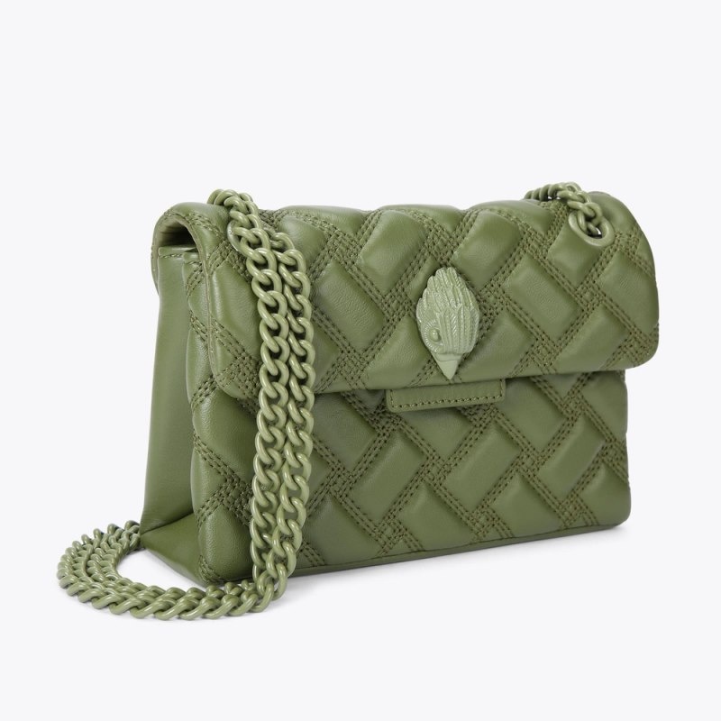 Kurt Geiger London Mini Kensington Drench Women's Crossbody Bags Khaki | Malaysia GO80-196