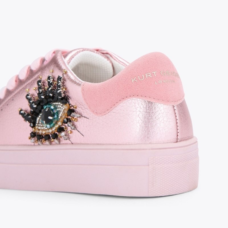 Kurt Geiger London Mini Laney Sneaker Kids Shoes Pink | Malaysia TC01-470