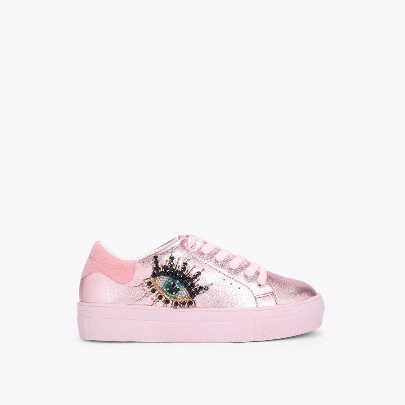 Kurt Geiger London Mini Laney Sneaker Kids Shoes Pink | Malaysia TC01-470