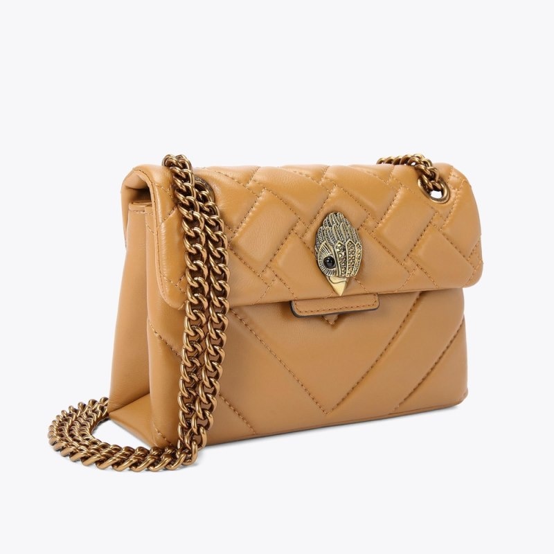 Kurt Geiger London Mini Leather Kensington Women's Crossbody Bags Brown | Malaysia OZ77-356