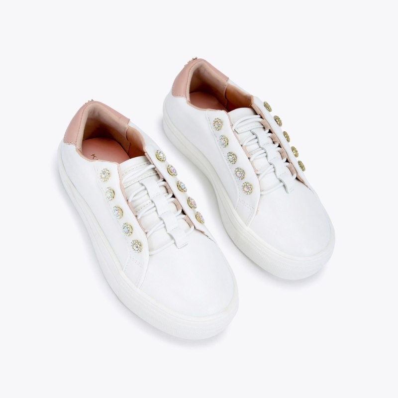 Kurt Geiger London Mini Liviah Sneaker Kids Shoes White | Malaysia PX64-157