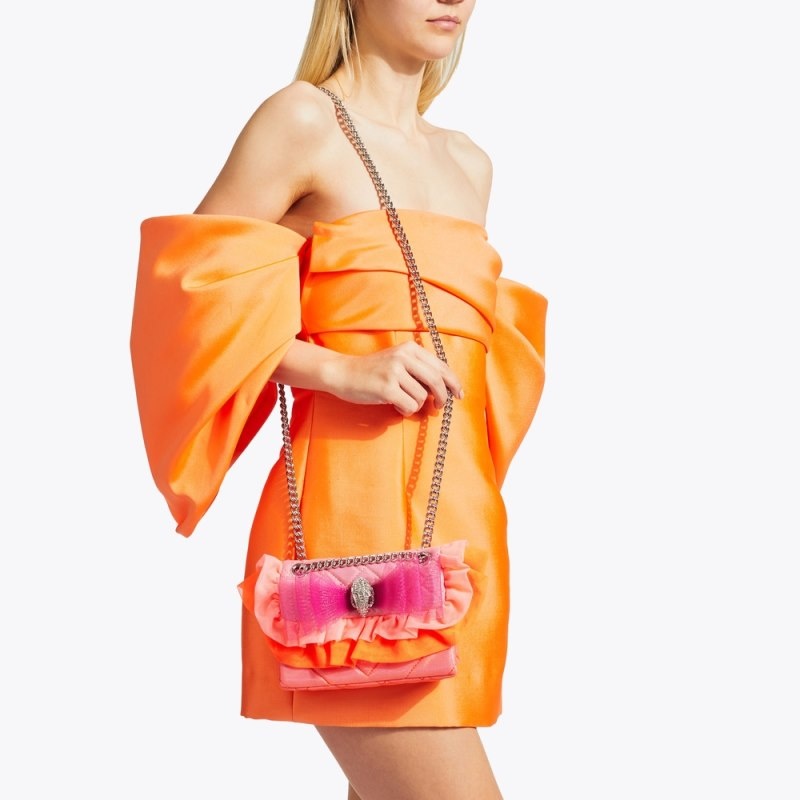 Kurt Geiger London Mini Ruffle Kensington Women's Mini Bags Pink | Malaysia WX16-827
