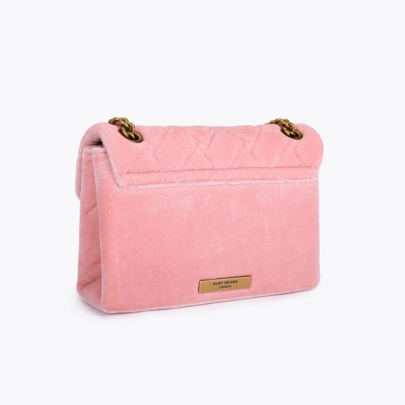 Kurt Geiger London Mini Velvet Kensington Women's Mini Bags Pink | Malaysia KO48-727