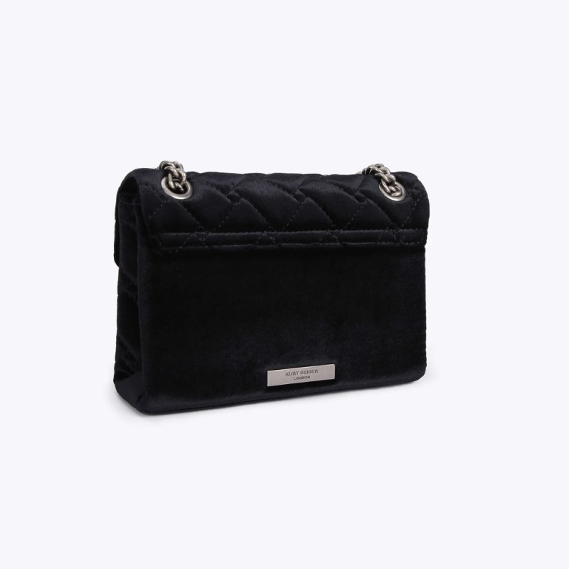 Kurt Geiger London Mini Velvet Kensington Women's Mini Bags Black | Malaysia CU97-953